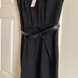 ELLE Black Sleeveless Dress with black leather like belt NWT Juniors size M